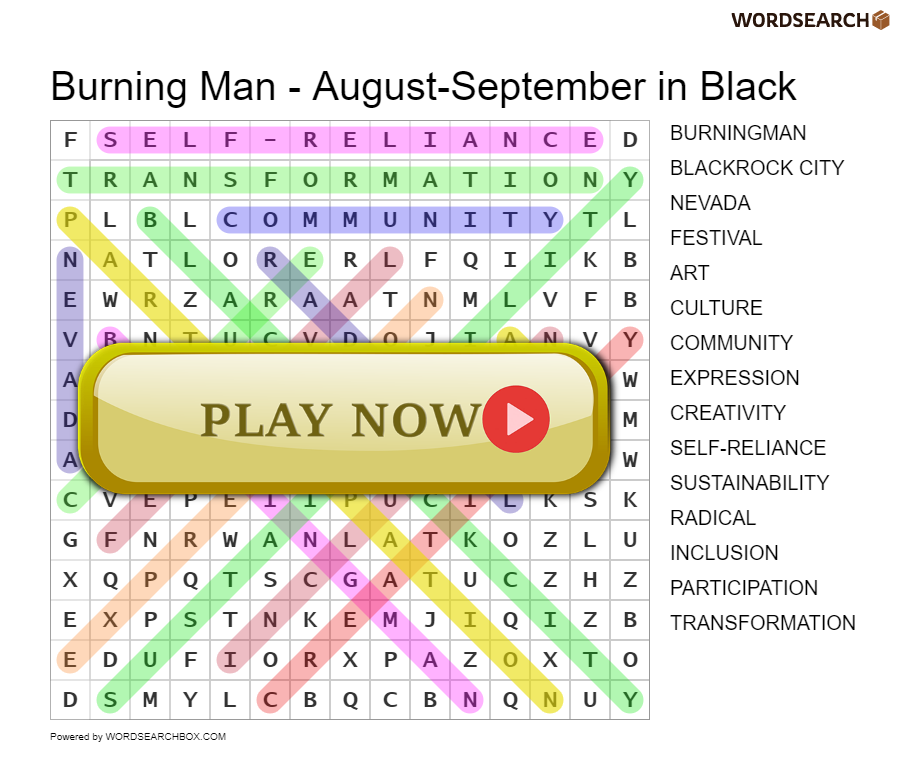 Burning Man - August-September in Black