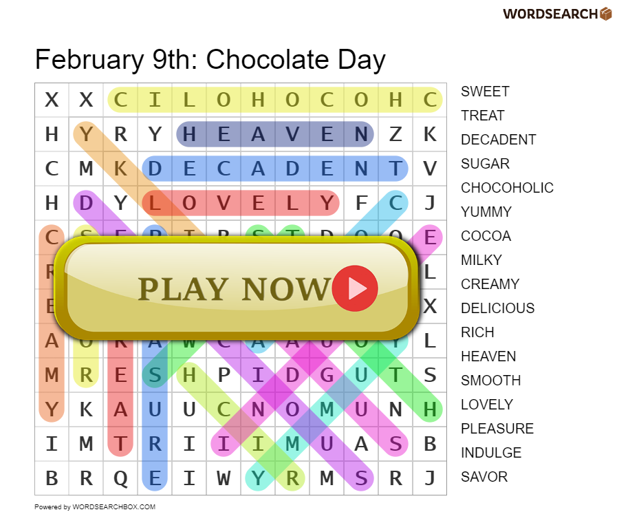 February 9th: Chocolate Day